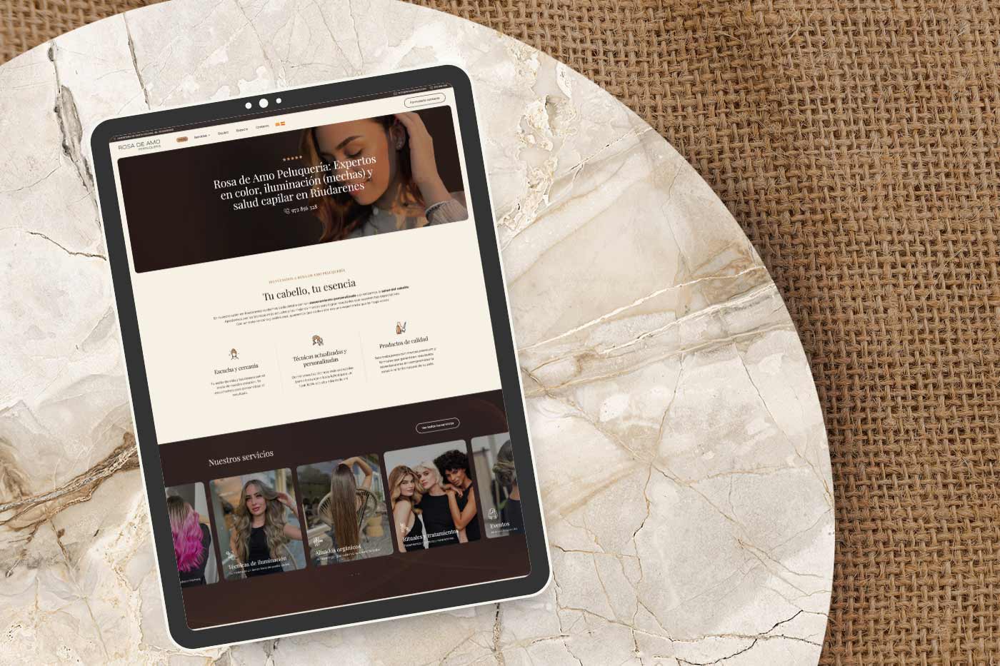 Mockup web Rosa de Amo Perruqueria