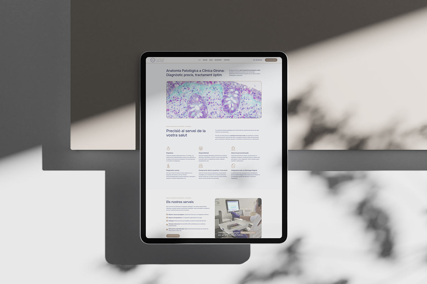 Pàgina web Anatomia Patològica de la Clínica Girona